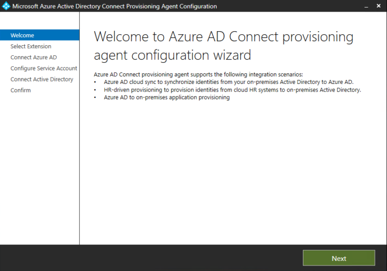 Installation and configuration Azure Active Directory Cloud Sync