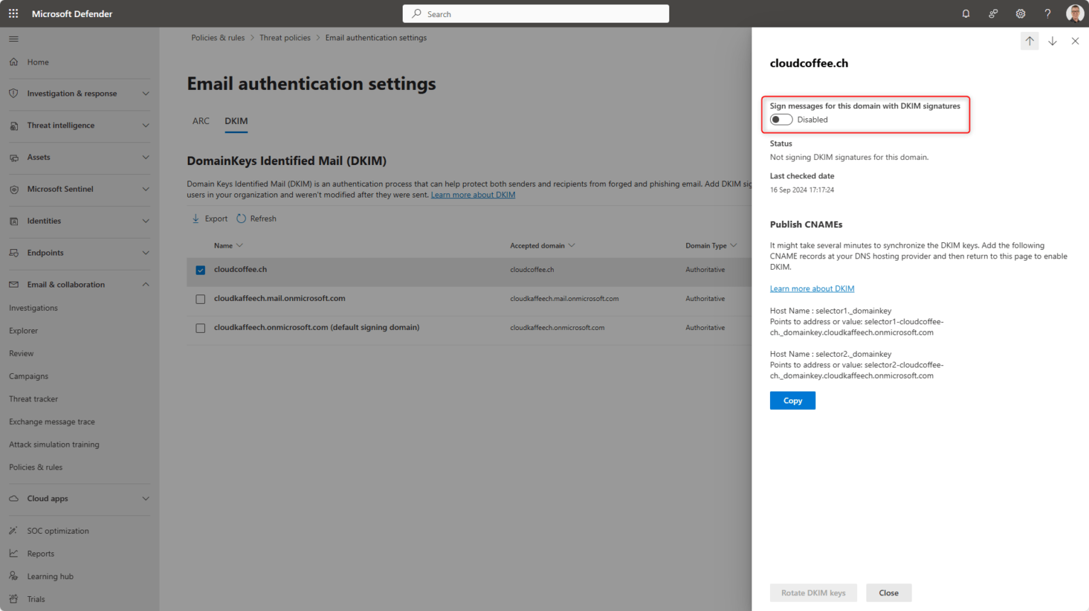 Setting up SPF, DKIM and DMARC in Exchange Online - cloudcoffee.ch