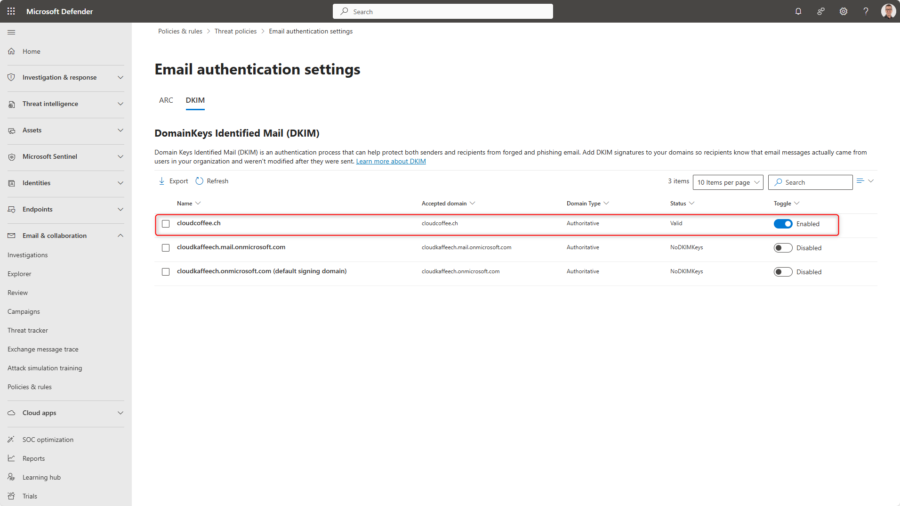Setting up SPF, DKIM and DMARC in Exchange Online - cloudcoffee.ch