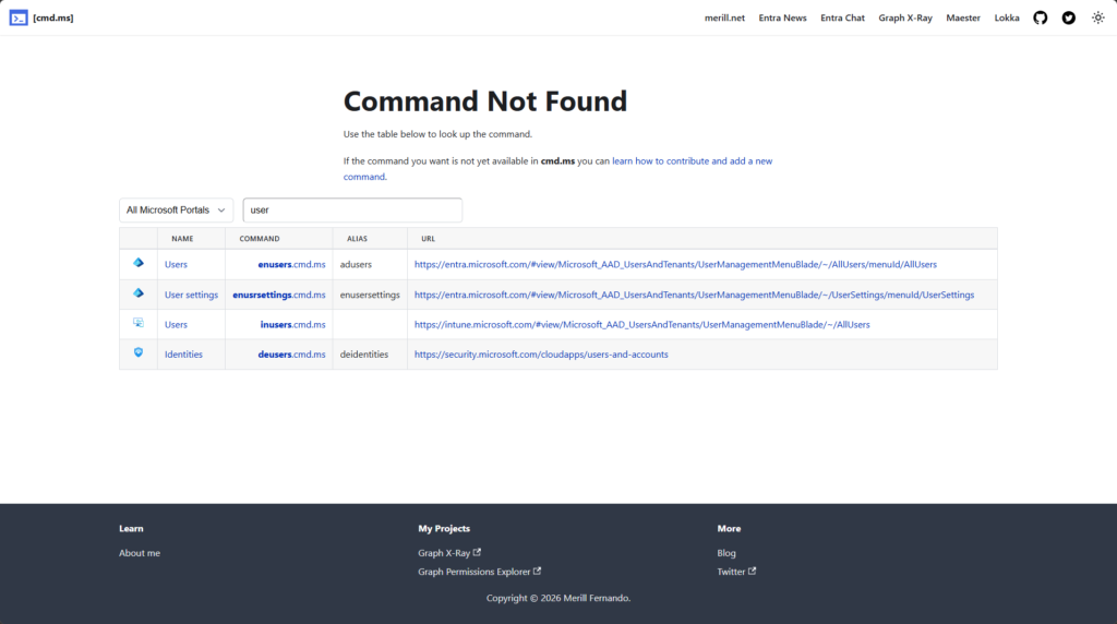cmd.ms Microsoft Cloud Command Line for Browsers - cloudcoffee.ch